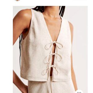 Abercrombie & Fitch Tir Front Linen Blend Vest sz XL